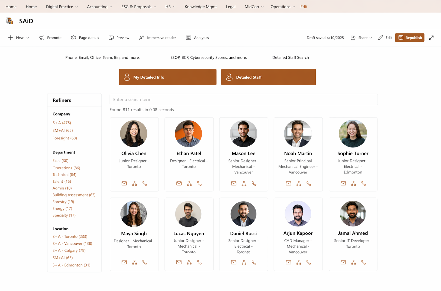 Smith and Andersen Staff Directory