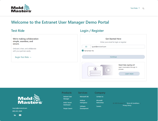 Mold Masters Vendor Portal Sign In