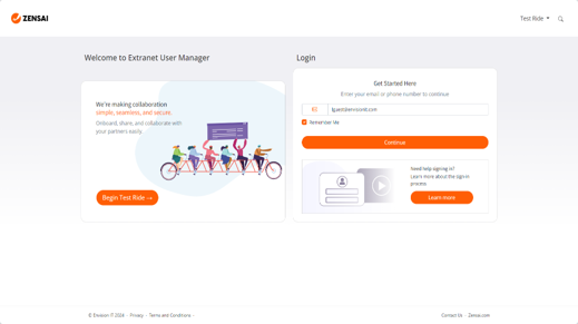 Zensai registration portal