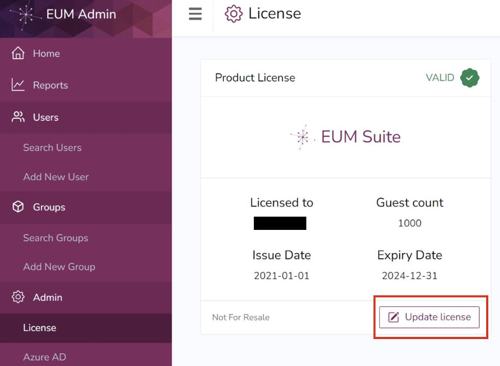 Apply an Updated EUM V6 or V7 License | Envision IT